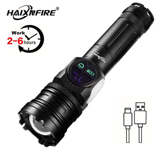 HaixnFire X740 High Power LED flashlight USB Rechargeable Zoom flashlight COB Floodlight with 9-mode torch Outdoor magnetic camping light